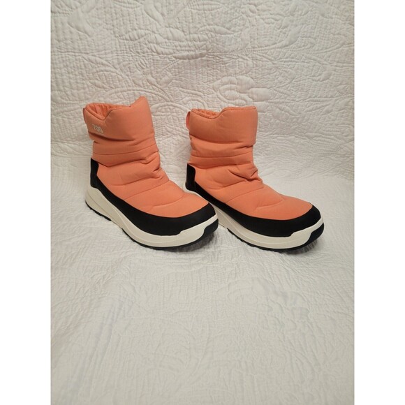 The North Face Winter Boots Women Orange Nuptse II Bootie 700 Dryvent US 10/UK 8 - Picture 2 of 9